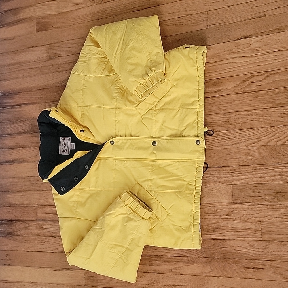 Woolrich cropped yellow puffy coat XL